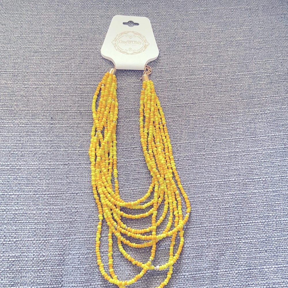 Yellow beaded necklace